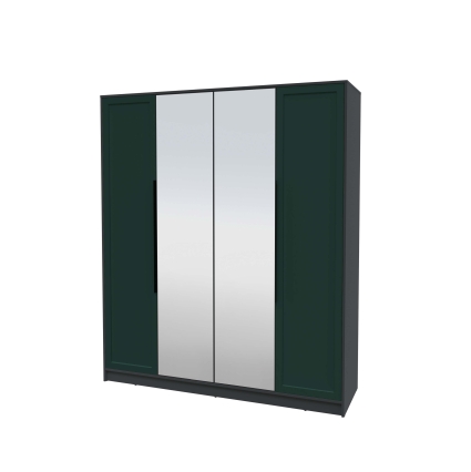 Шкаф распашной Тренд КТ-Ш4 (з) (Антрацит ЛДСП/ Изумруд ЛМДФ) Ш1800 В2128 Г547